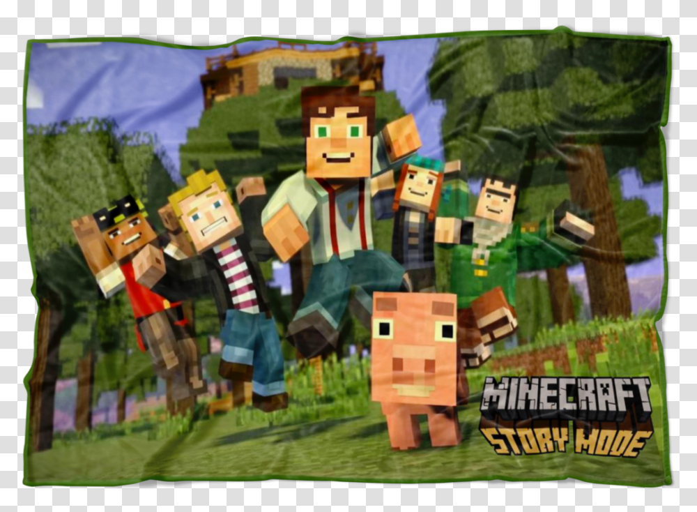 Minecraft Ray Tracing Story Mode Large Fleece Blanket 3d Unique Minecraft Wallpaper Hd, Toy, Person, Human, Shoe Transparent Png