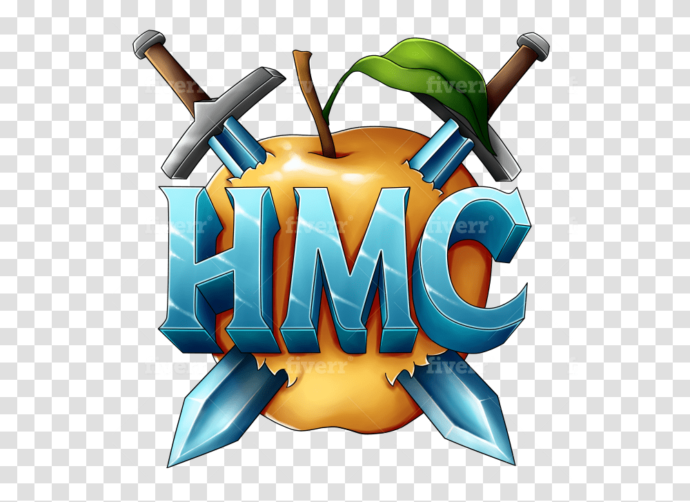 Minecraft Server A High Quality Logo Graphic Design, Text, Graphics, Weapon, Plant Transparent Png