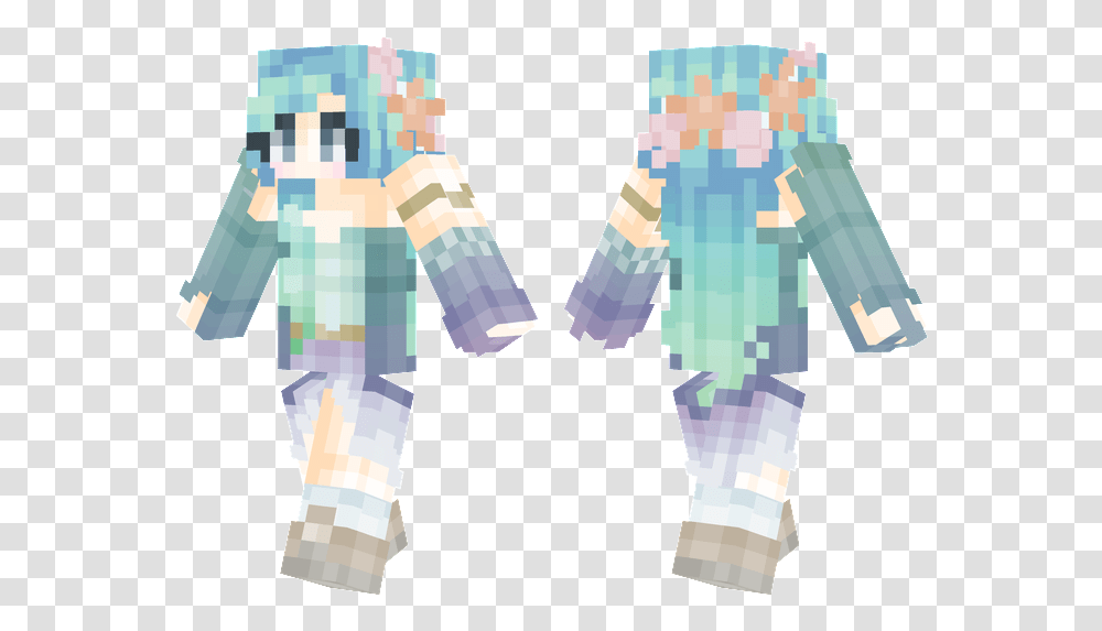 Minecraft Skin With Blue Hair, Urban, Quilt Transparent Png