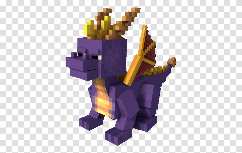 Minecraft Spyro The Dragon And Cynder Animated Minecraft Gif, Toy Transparent Png