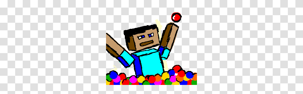 Minecraft Steve Plays In Ball Pit, Crayon, Pencil Transparent Png