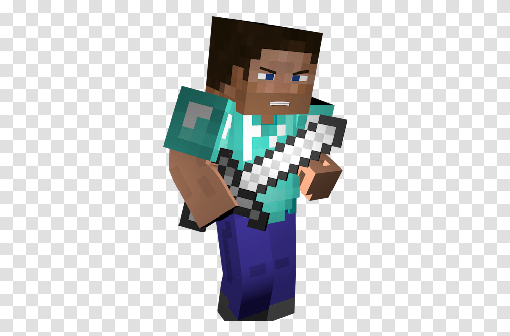 Minecraft Steve With Iron Sword, Toy Transparent Png