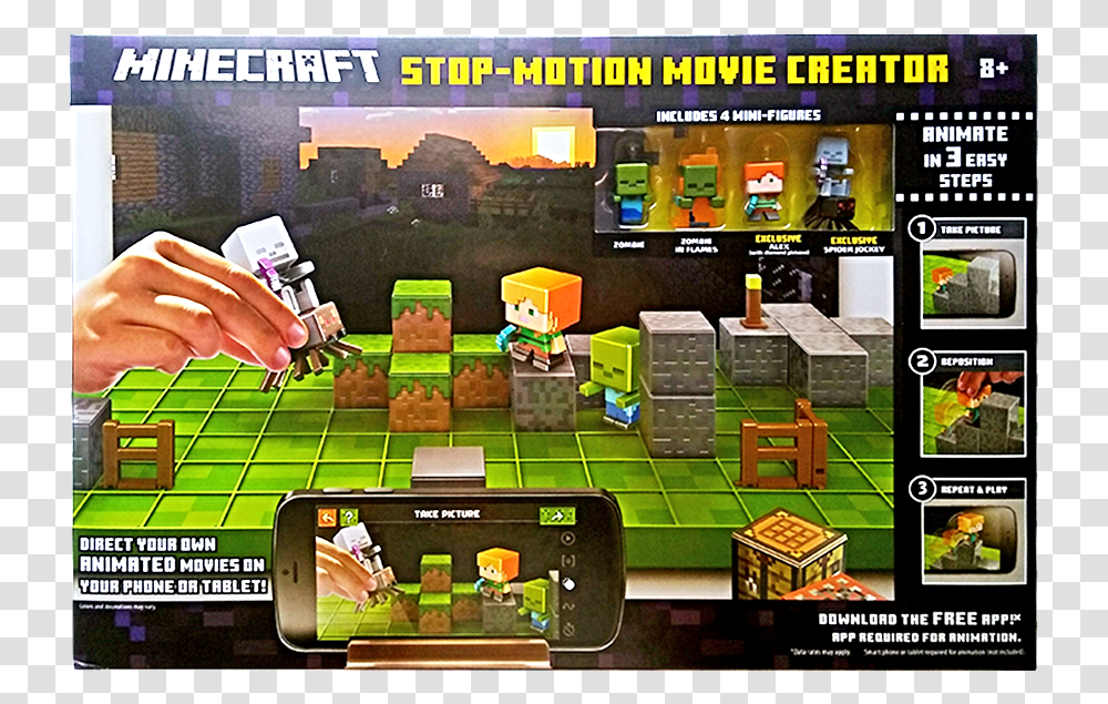 Minecraft Stop Motion Movie Creator, Person, Toy, Skateboard, Angry Birds Transparent Png