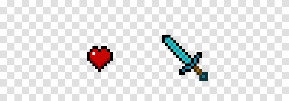 Minecraft Sword And Heart Pixel Art Maker, Cross, Logo Transparent Png