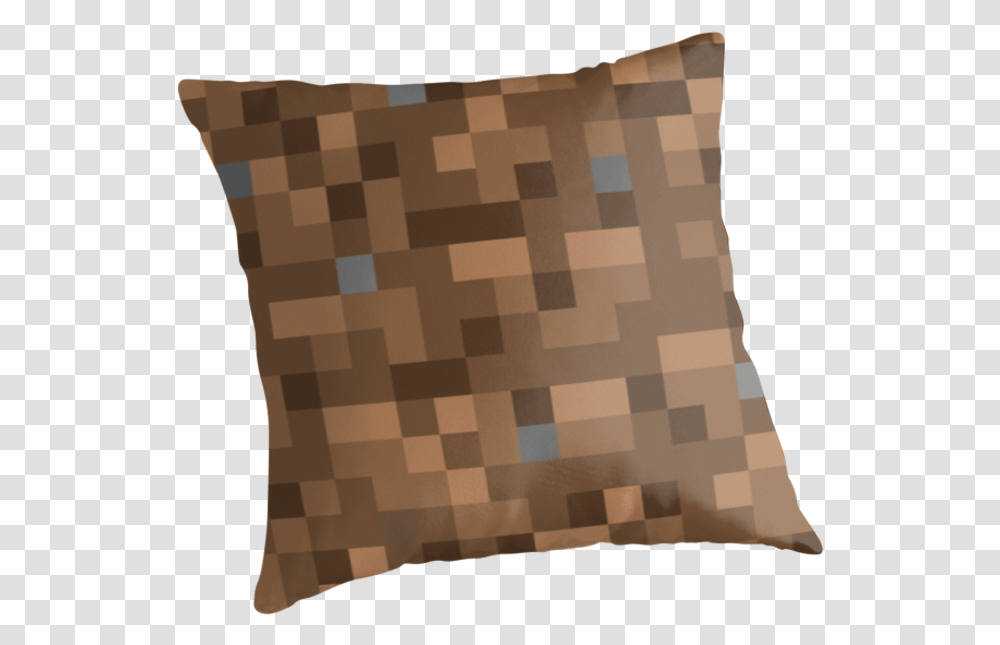 Minecraft Themed Kids Room Brown Pixel Pillow Cushion, Rug Transparent Png