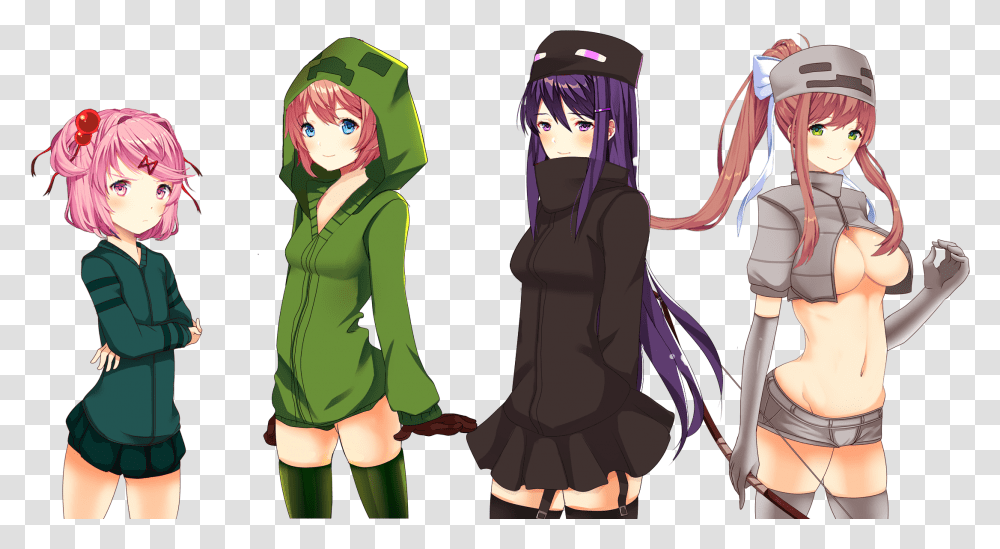 Minecraft Wallpaper Minecraft Mob Anime Girl, Costume, Person, Hood Transparent Png