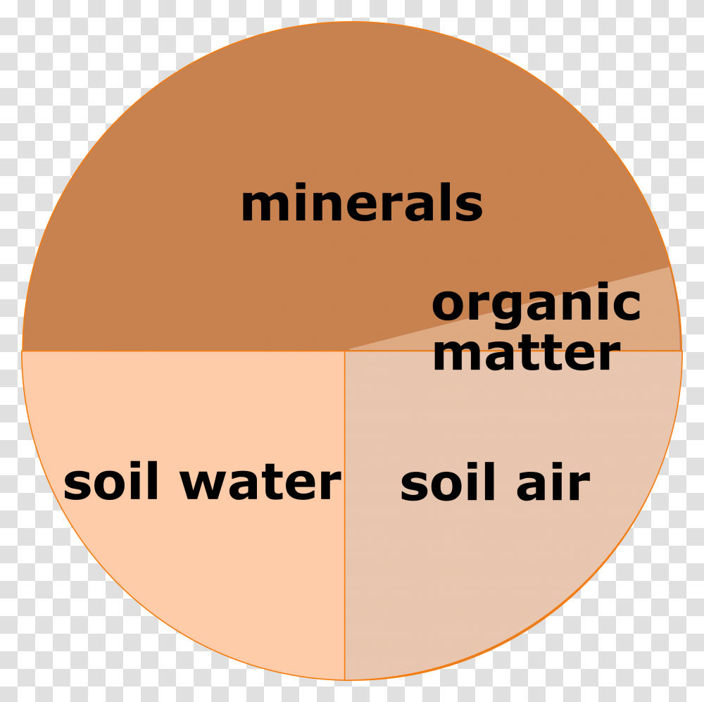 Minerals 46 Soil Air 25 Soil Water 25 Organic Soil Composition, Label, Face, Plot Transparent Png