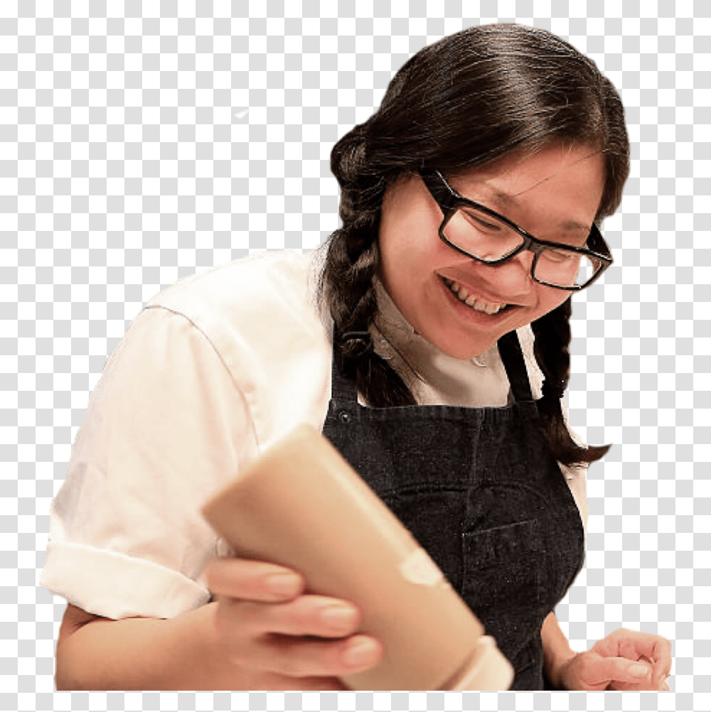 Minh Phan Chef, Person, Reading, Finger, Female Transparent Png