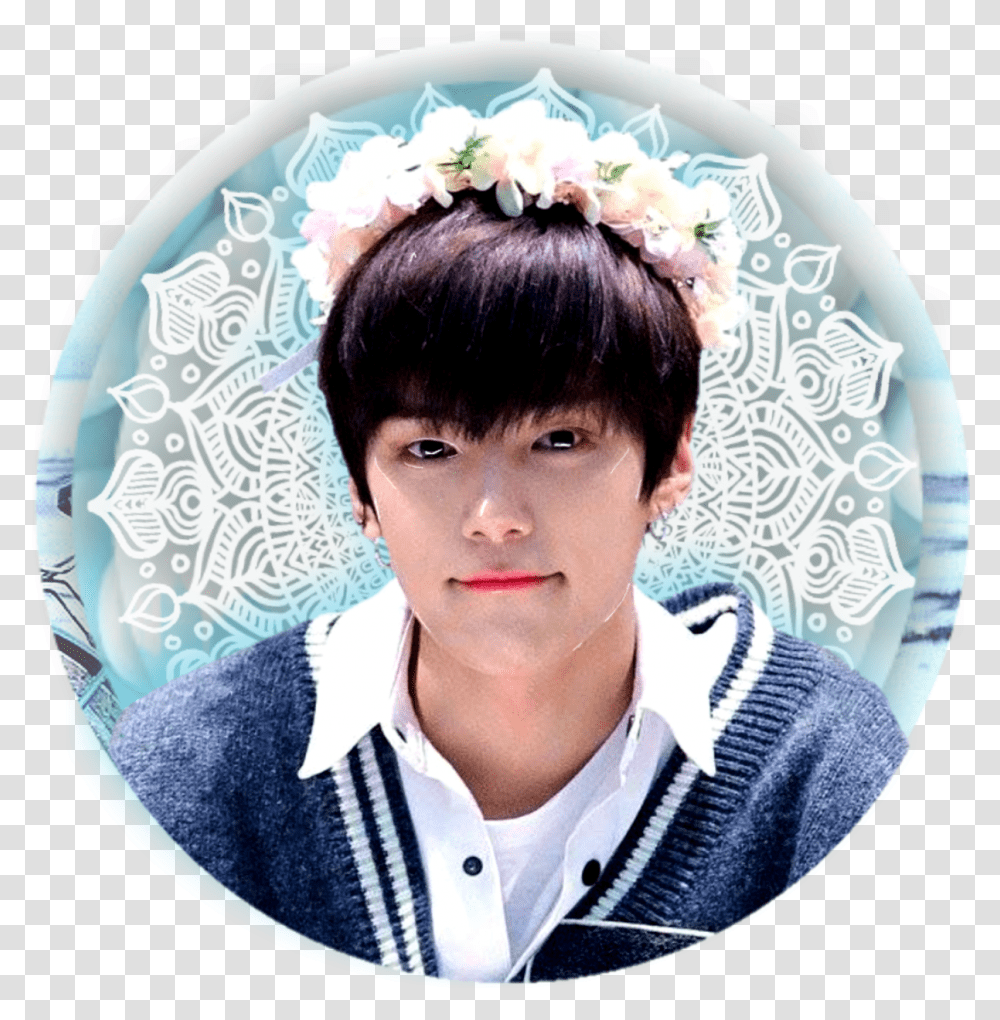 Minhyuk Monsta X Flower Crown, Face, Person, Human, Disk Transparent Png
