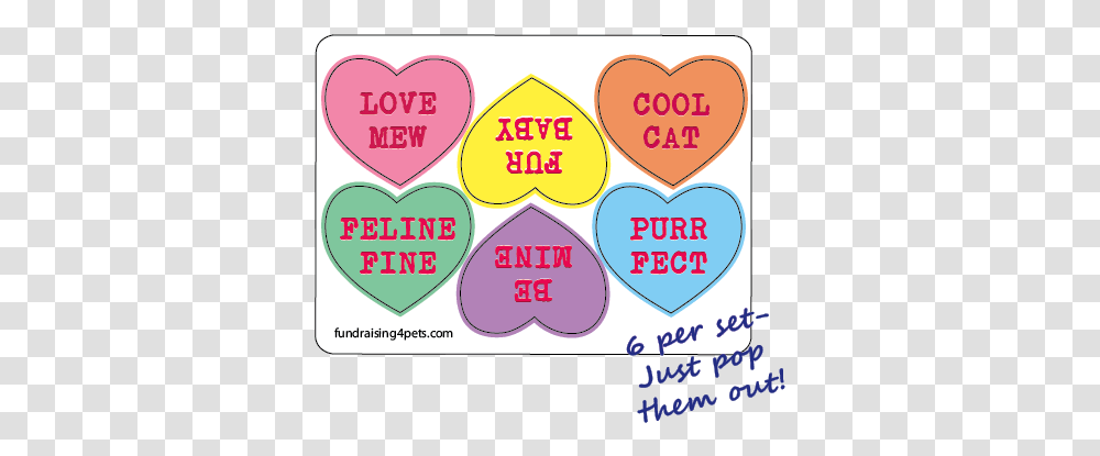 Mini Candy Heart Magnets 6pk Cat New Girly, Word, Label, Text, Sticker Transparent Png