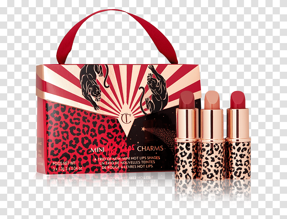 Mini Hot Lips 2 Charms Pack Shot With Lipstick Charlotte Tilbury Mini Hot Lips 2 Charms, Cosmetics Transparent Png