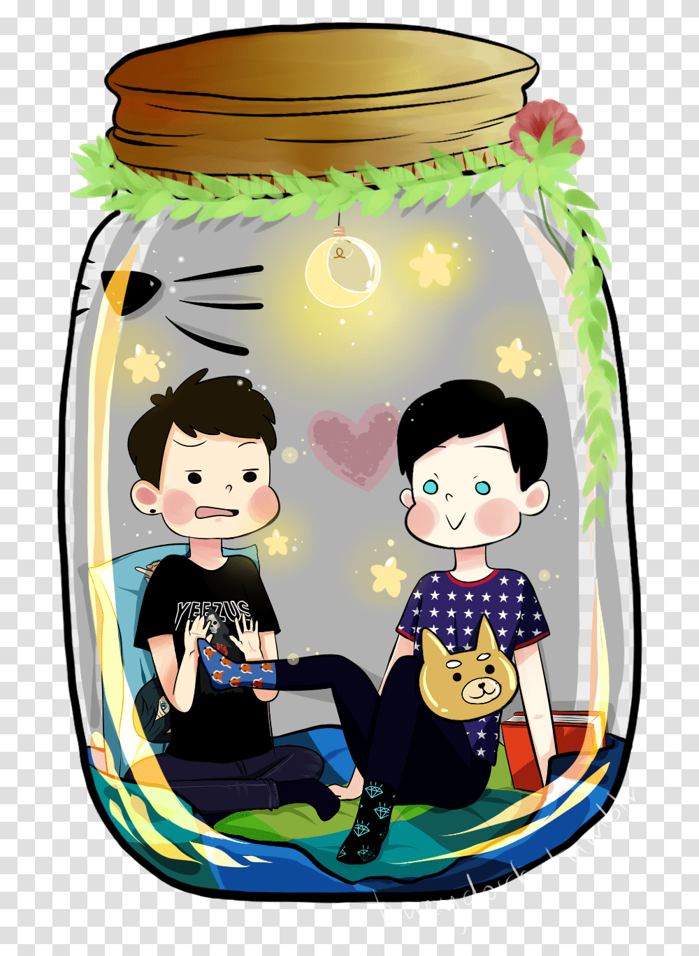 Mini Phan In The Jar Here Is Mini Dan And Phil In Seperate, Person, Outdoors, Water, Sea Transparent Png