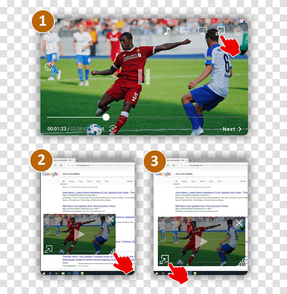 Mini Player Floating Window Video Player Football, Person, Human, People, Sport Transparent Png