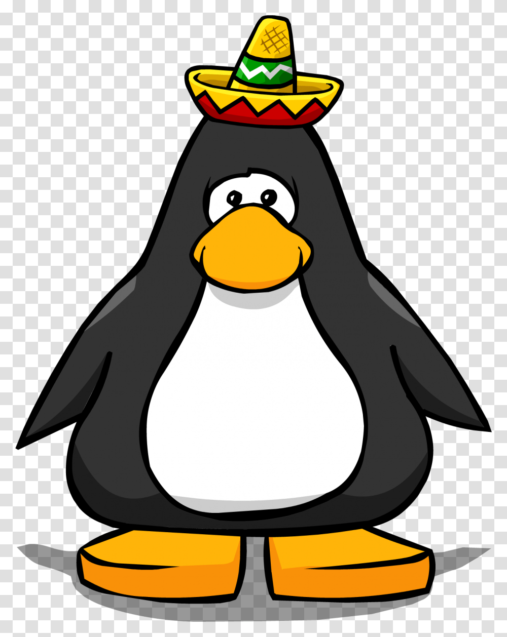 Mini Sombrero From A Player Card Penguin With A Santa Hat, Animal, Bird, Snowman, Winter Transparent Png