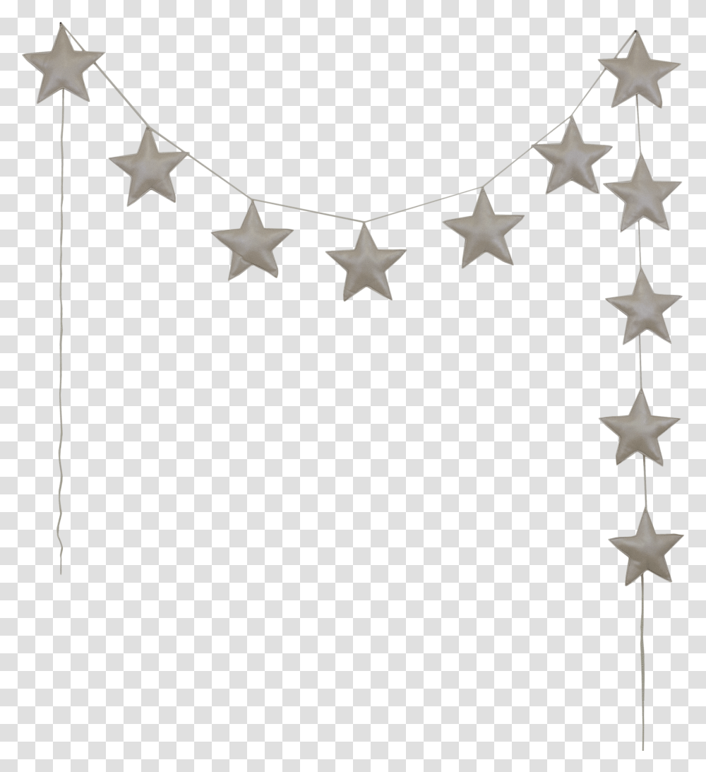 Mini Star Garland Iridescent Creme Cut Out Numero Stjerne, Star Symbol, Bow Transparent Png