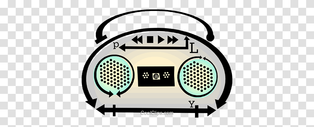 Mini System Royalty Free Vector Clip Art Illustration, Electronics, Tape Player, Stereo, Cassette Player Transparent Png