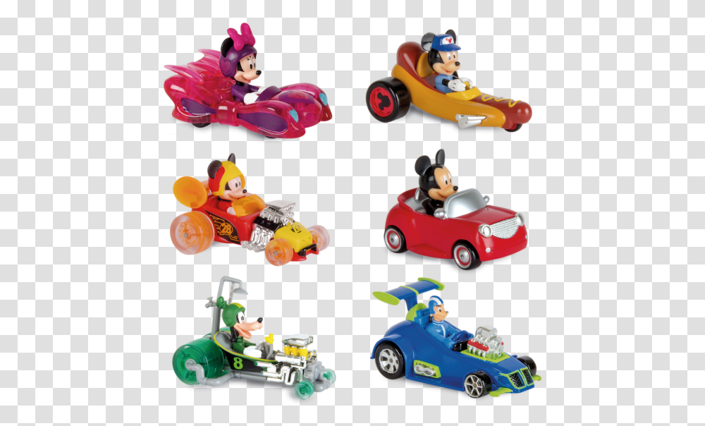 Mini Vehicles Pack1 Wave2 Mickey And The Roadster Racers Toys, Kart, Transportation, Person, Buggy Transparent Png