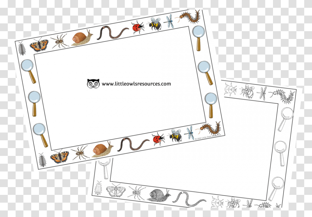Minibeast Borders Cover, Page, White Board, Plot Transparent Png