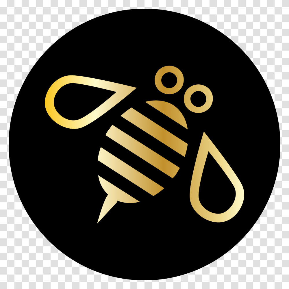 Minimal Bee Or Bumblebee In Gold On A Black Circle Schwarmen Instagram, Alphabet, Dynamite, Bomb Transparent Png