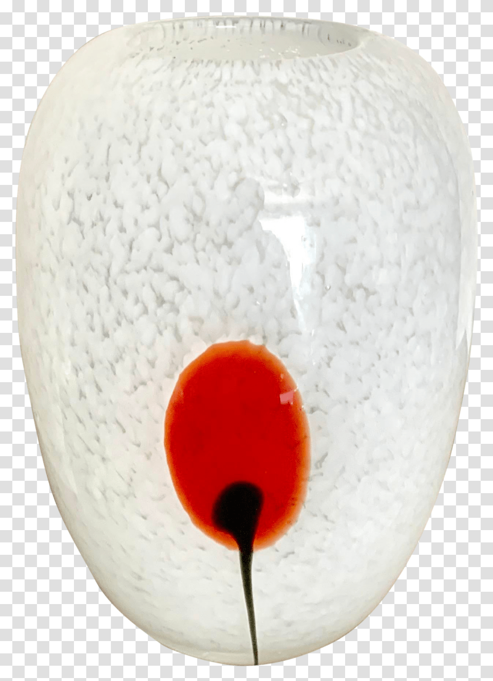Minimalist Modern White Speckle Art Glass Vase With Red Flower Wine Glass, Egg, Food, Beverage, Drink Transparent Png