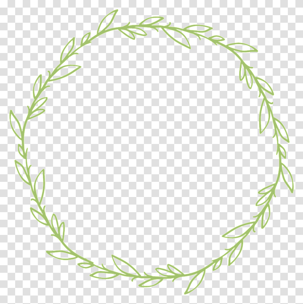 Minimalistic Green Hand Drawn Wreath Decorative Elements Free, Plant, Oval Transparent Png