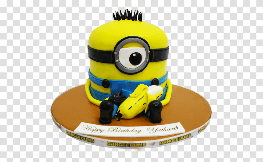 Minion Birthday Figurine, Cake, Dessert, Food, Birthday Cake Transparent Png