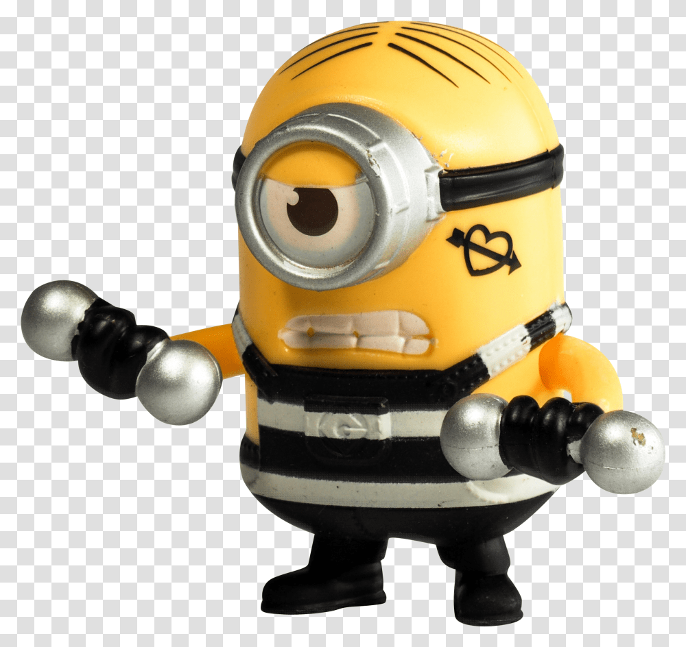 Minion With Dumbbells Minions, Toy, Helmet, Apparel Transparent Png