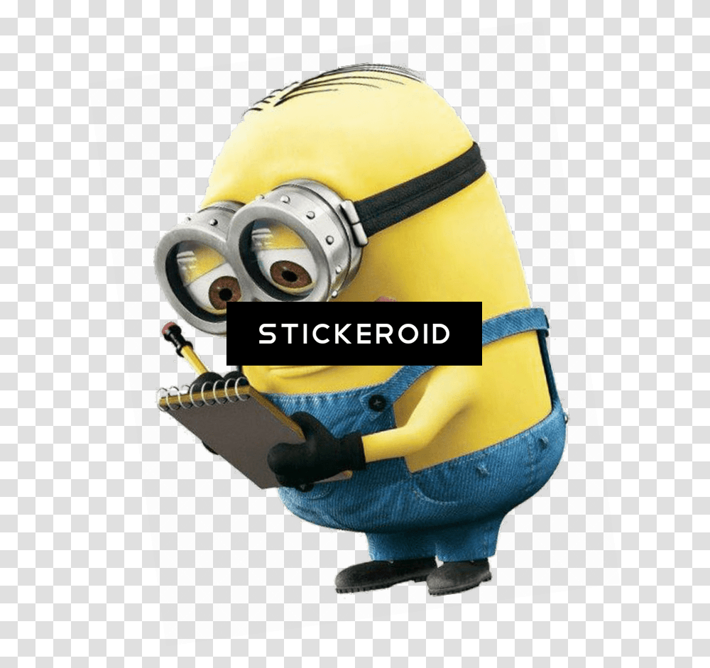Minion Writing Notes Minion Writing, Apparel, Helmet, Person Transparent Png