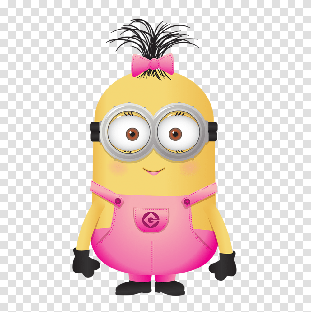 Minions Free Royalty Download Girl Minion, Graphics, Art, Advertisement, Text Transparent Png