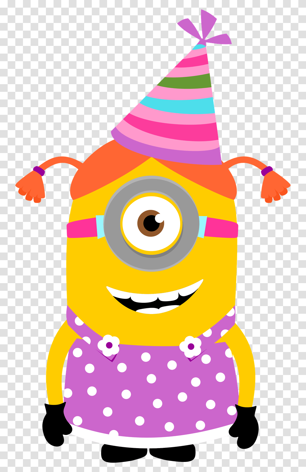 Minions Happy Birthday Girl Minion Clipart, Apparel, Hat, Party Hat Transparent Png
