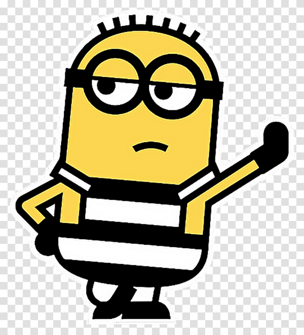 Minions Holding A Banana Clipart Download Minion Dave Sticker, Stencil Transparent Png
