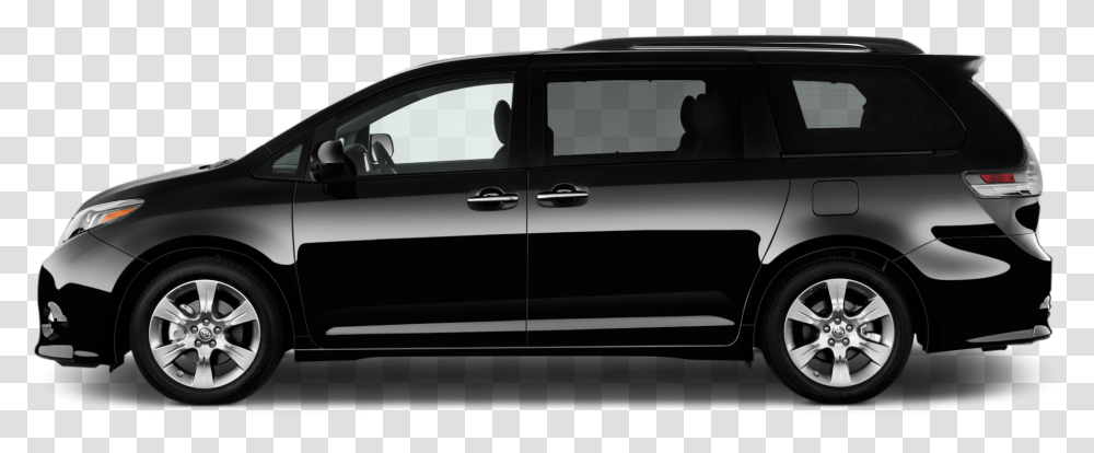 Minivan Clipart Black And White Toyota Sienna 2018 Side, Car, Vehicle, Transportation, Wheel Transparent Png