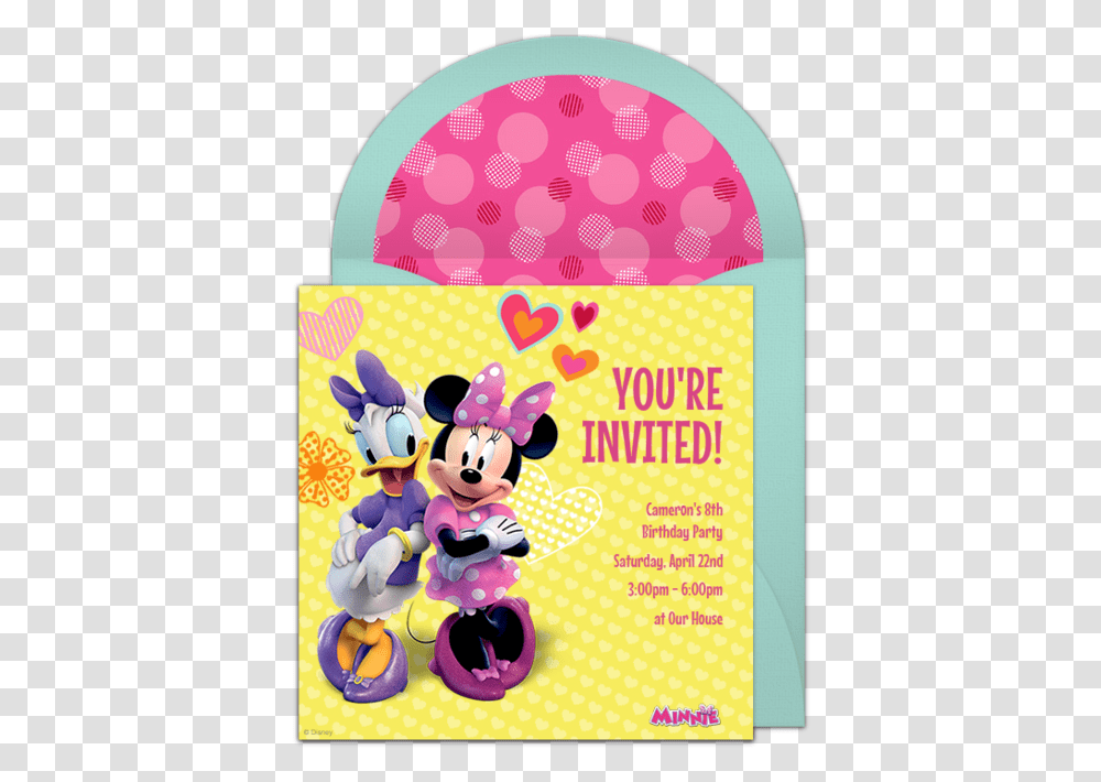 Minnie And Daisy Party Invitations, Paper, Advertisement, Poster, Flyer Transparent Png
