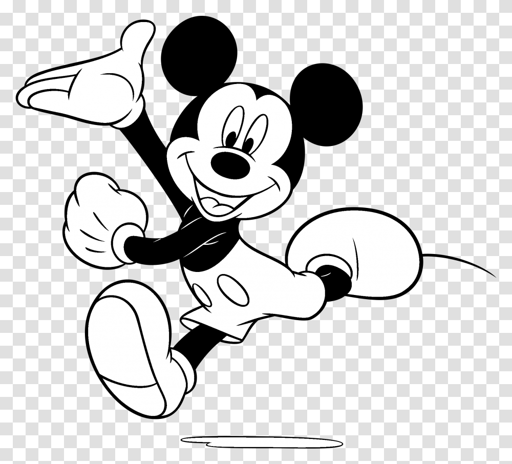 Minnie Clip Art Goofy Black And White Picture Of Mickey Mouse, Stencil, Drawing Transparent Png