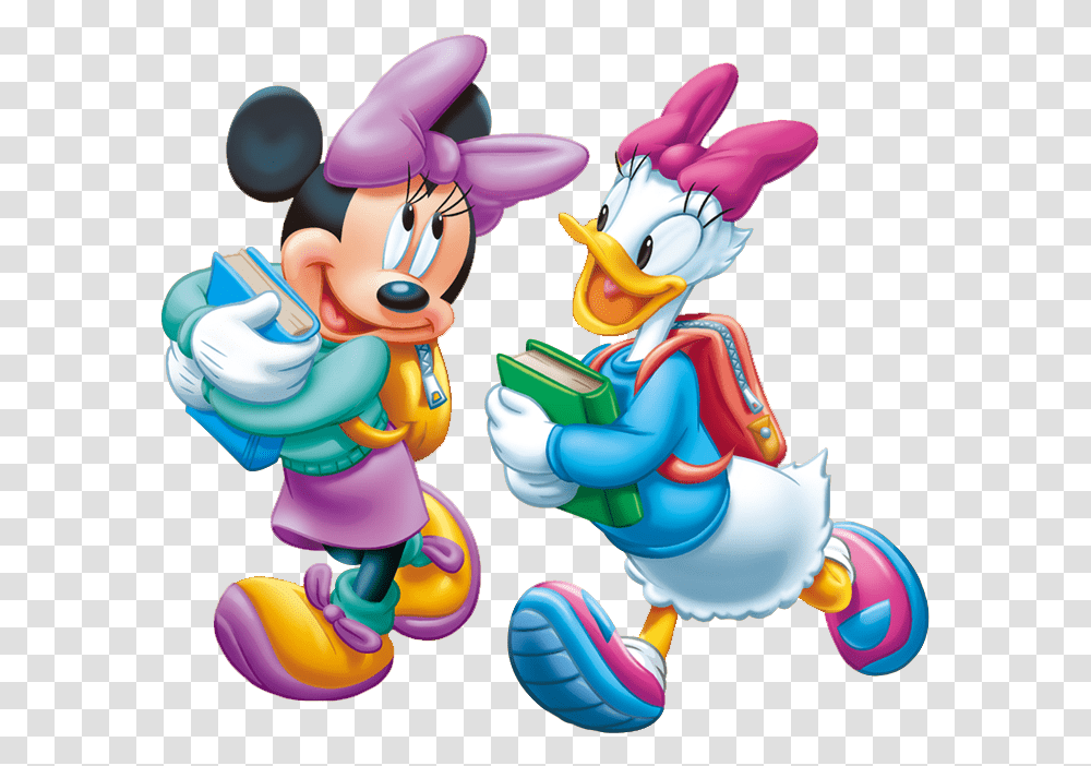 Minnie Daisy Together Clipart Mickey Mouse In School, Super Mario, Toy Transparent Png