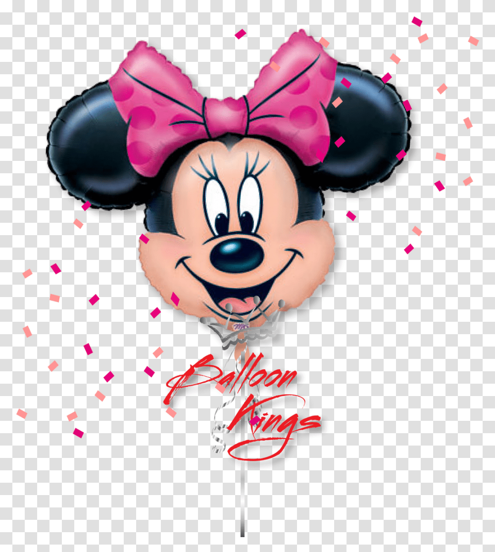 Minnie Face Minnie Mouse Balloons, Confetti, Paper Transparent Png