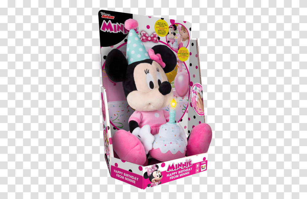 Minnie Happy Birthday Imc Toys Happy Birthday Minnie Doll, Clothing, Apparel, Party Hat, Cake Transparent Png