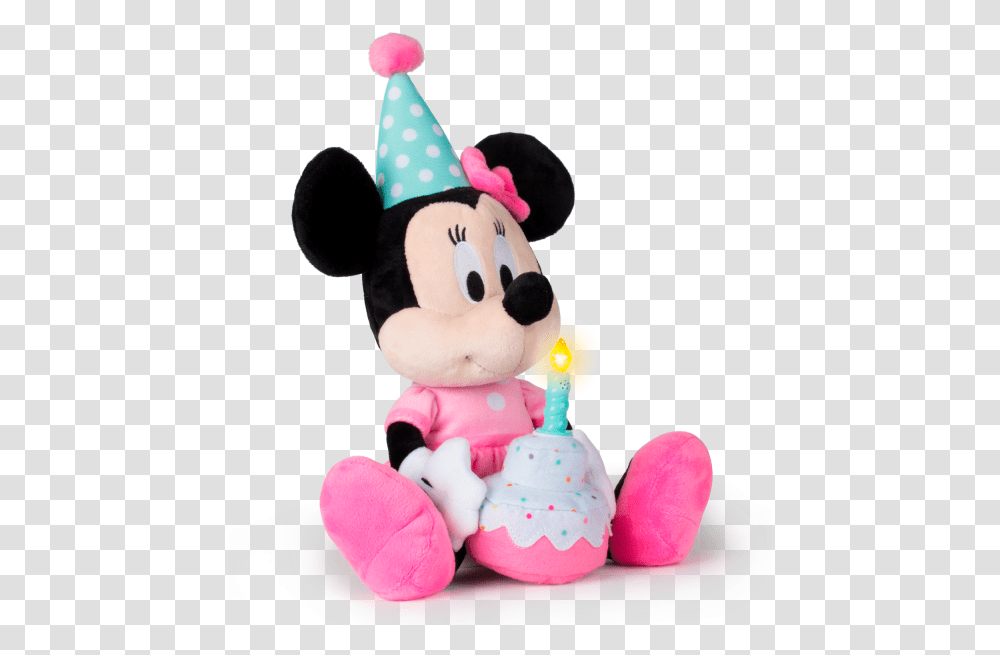 Minnie Happy Birthday Imc Toys Happy Birthday Minnie Mouse Plush, Clothing, Apparel, Party Hat, Sweets Transparent Png