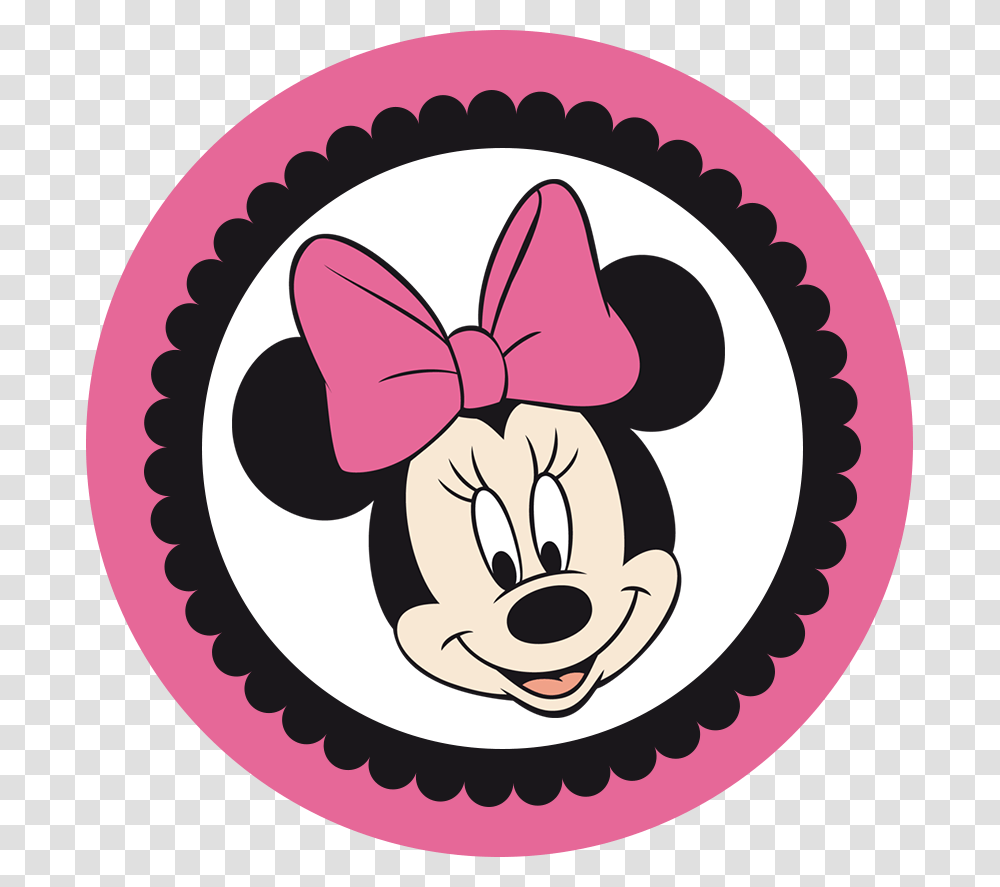 Minnie In Pink And Black, Label, Sticker, Poster Transparent Png