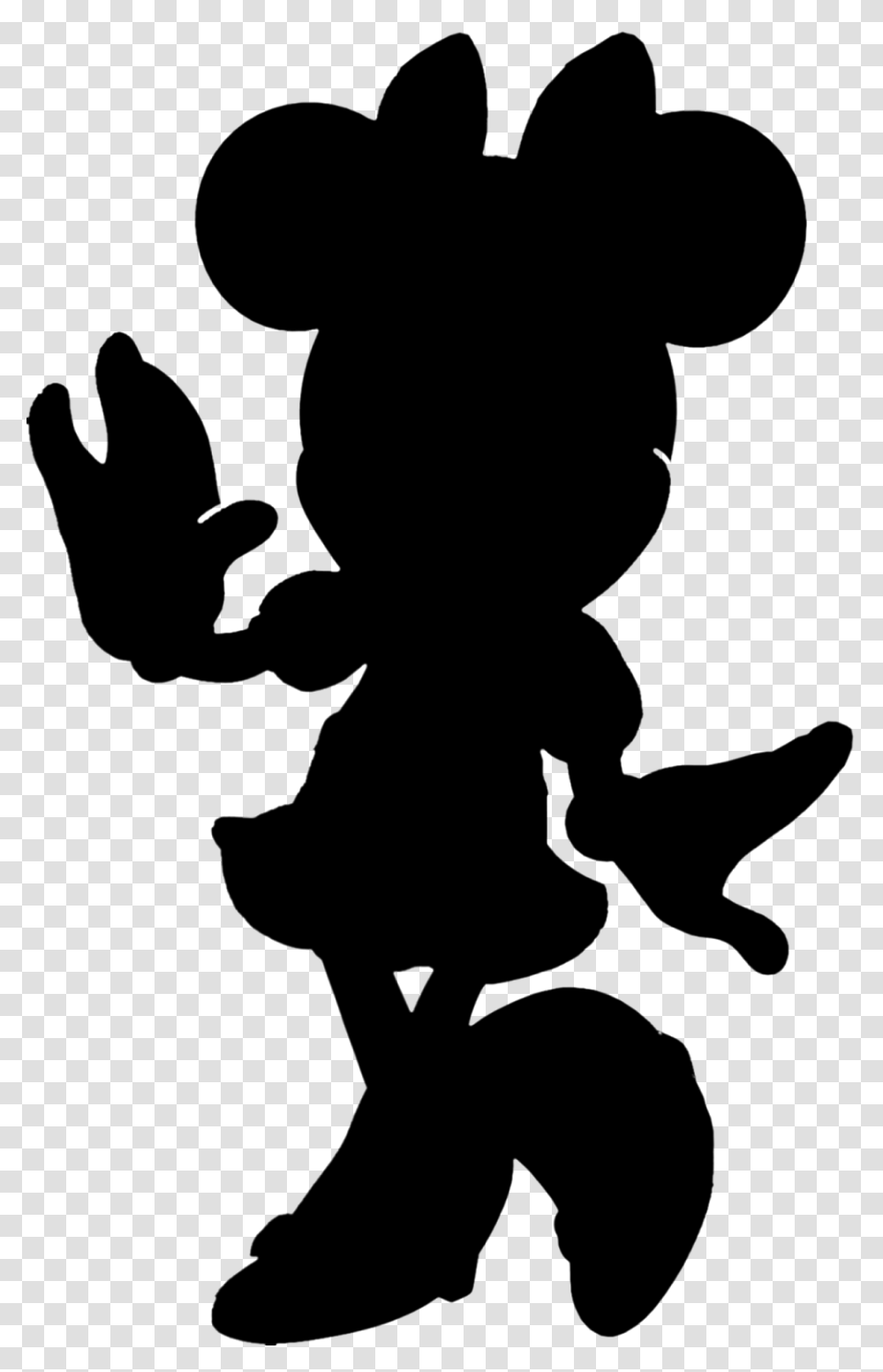 Minnie Minnie Mouse Mickey Mouse Cinderella Watercolor Stencil Disney Character Silhouettes, Gray, World Of Warcraft, Halo Transparent Png