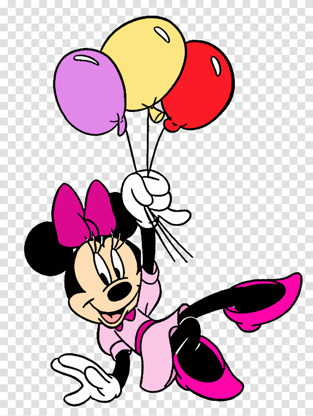 Minnie Mouse Balloons Clipart Minnie Mouse Birthday Background, Graphics, Hand, Heart, Performer Transparent Png