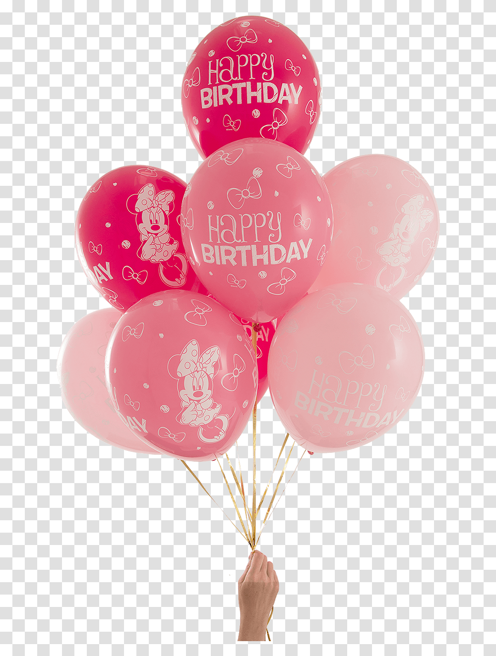 Minnie Mouse Birthday Party Balloons, Heart Transparent Png