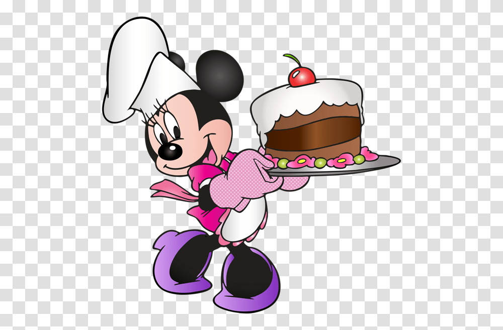 Minnie Mouse, Chef, Birthday Cake, Dessert, Food Transparent Png