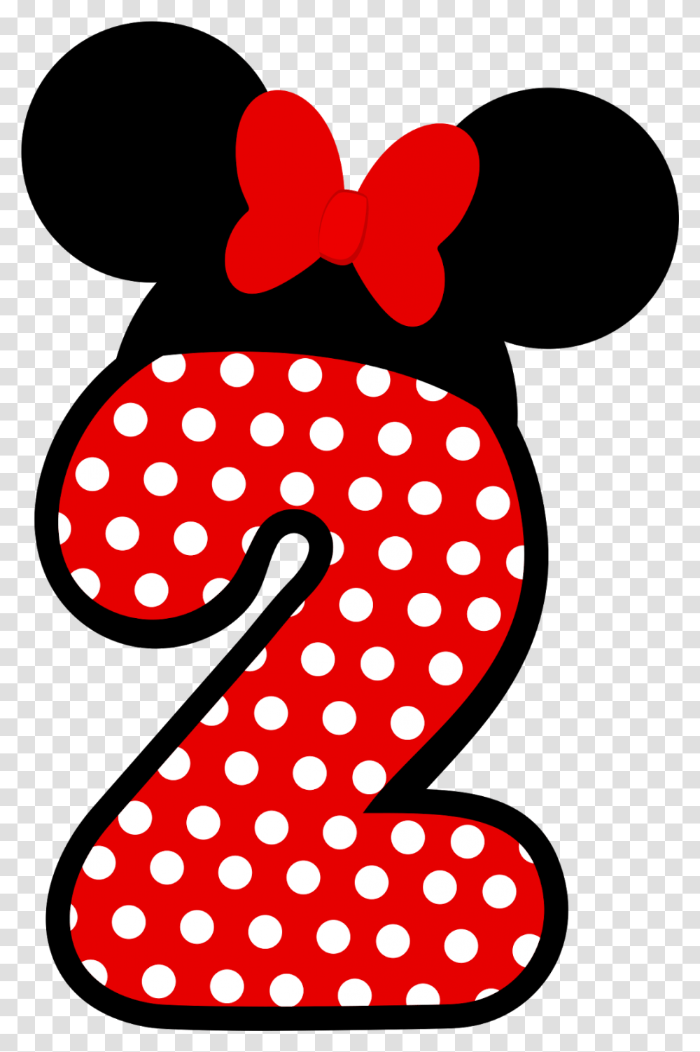 Minnie Mouse Clipart Number One, Texture, Polka Dot Transparent Png