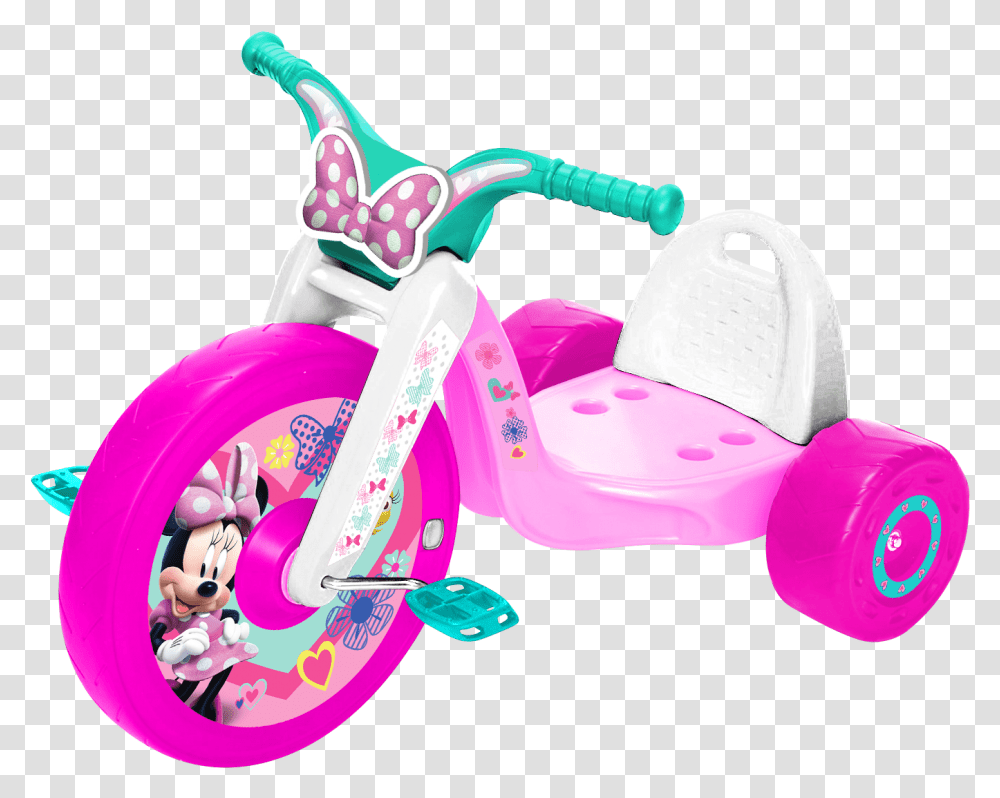 Minnie Mouse Fly Wheel Tricycle, Toy, Vehicle, Transportation Transparent Png