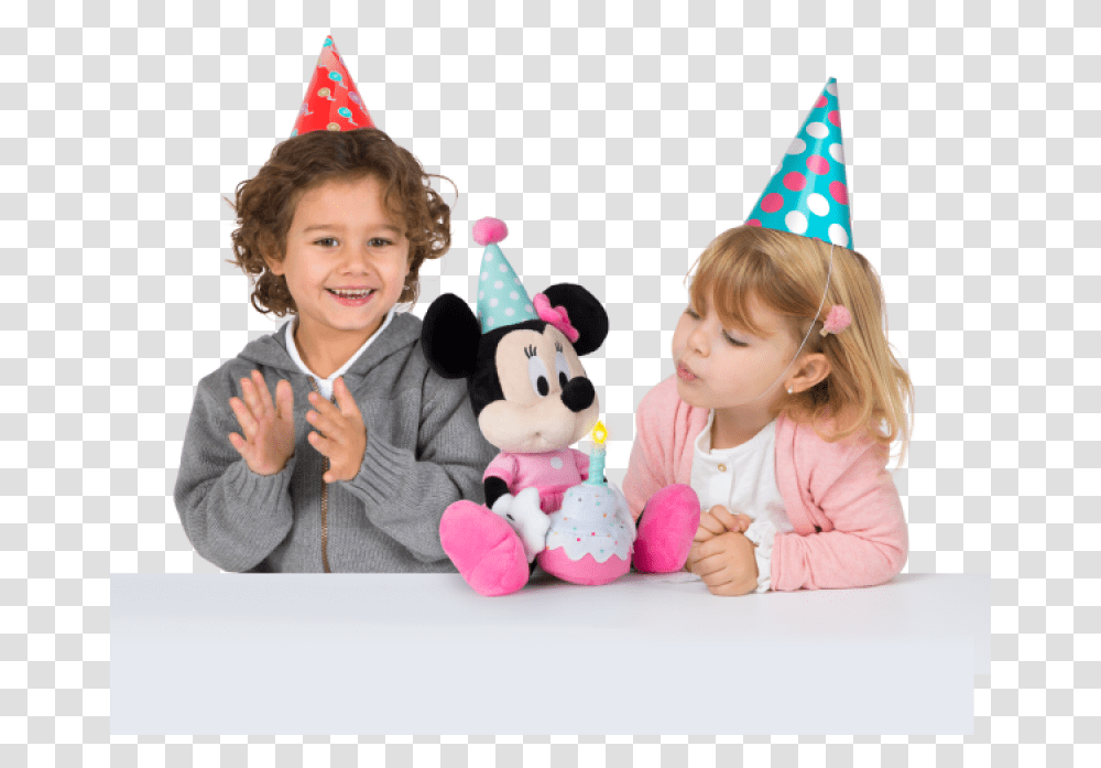 Minnie Mouse Happy Birthday Soft Toy Amazon, Apparel, Party Hat, Person Transparent Png