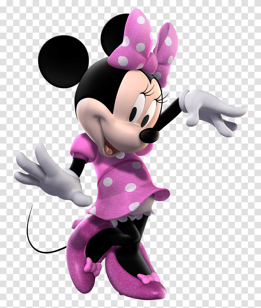 Minnie Mouse Images Minnie Mouse In Pink Dress, Toy, Figurine, Plush, Doll Transparent Png