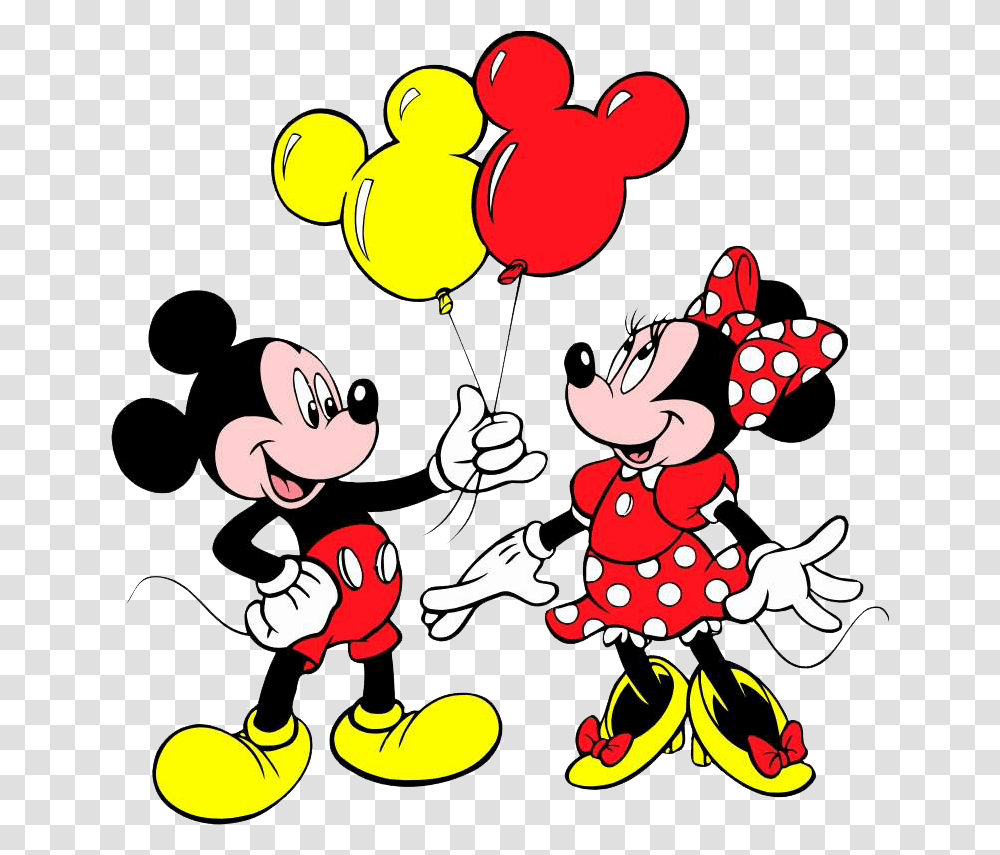 Minnie Mouse With Balloons & Free Mickey And Minnie Mouse Birthday, Art, Graphics Transparent Png