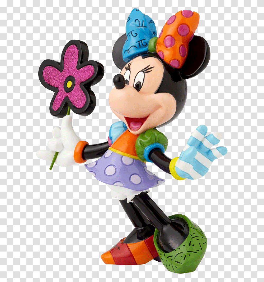 Minnie Mouse With Flowers Figurine Minnie Mouse Con Una Flor, Toy, Super Mario Transparent Png