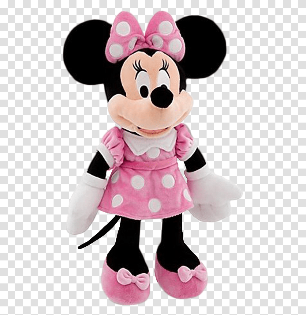 Minnie Mouse With Pink Dress, Plush, Toy, Person, Human Transparent Png